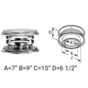 Duratech 7 inch Chimney Cap | Stainless Steel Chimney Rain Cap