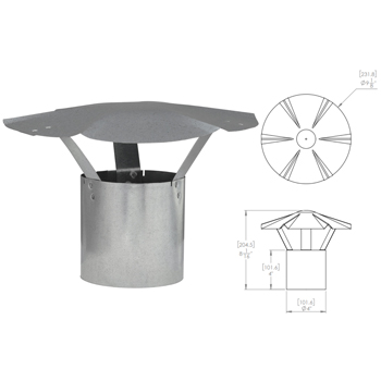 4 inch Stove Pipe Rain Cap | Wood Stove Pipe Cover