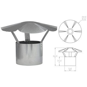 5 inch Stove Pipe Rain Cap | Wood Stove Chimney Cap