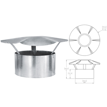 8 inch Stove Pipe Rain Cap | Wood Stove Chimney Pipe Cap
