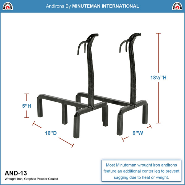 Minuteman AND-13 Deer Andirons