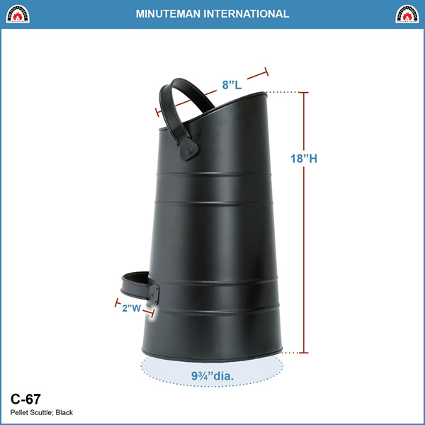 Minuteman C-67 Black Pellet Scuttle with Handle