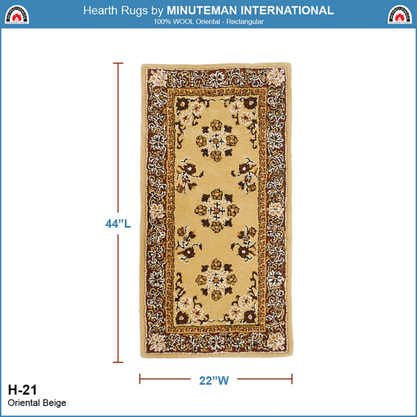 Minuteman H-21 44x22 Inch Beige Oriental Rectangular Rug