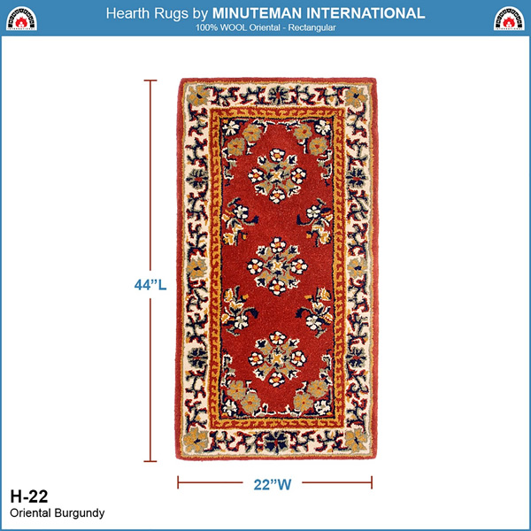 Minuteman H-22 44x22 Inch Burgundy Oriental Rectangular Rug