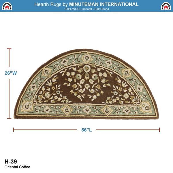 Minuteman H-39 56x26 Inch Coffee Oriental Half Round Rug