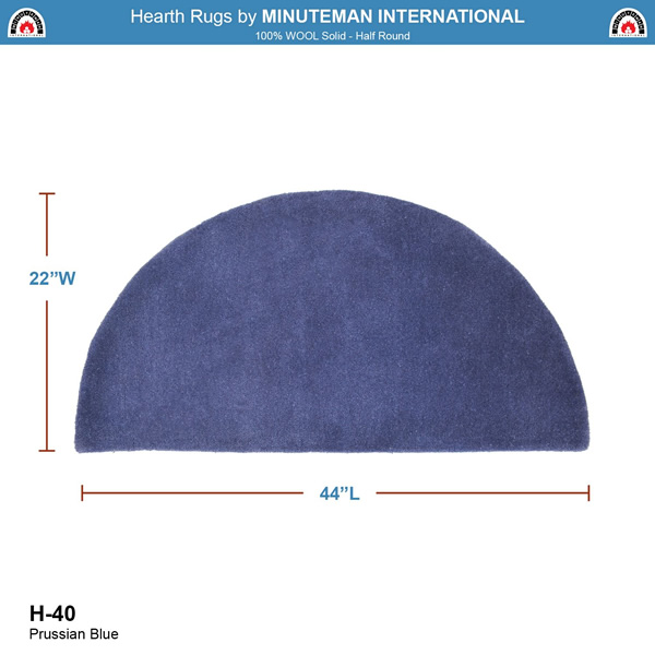 Minuteman H-40 44x22 Inch Prussian Blue Half Round Rug