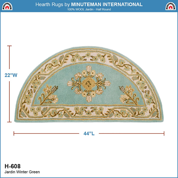 Minuteman H-608 Jardin Wintergreen Half Round Rug