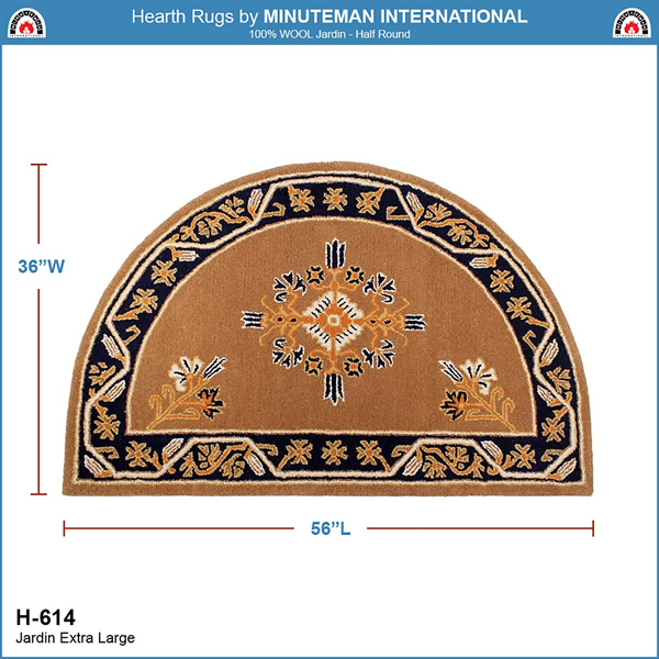 Minuteman H-614 Jardin Extra Large Cocoa Half Round Rug