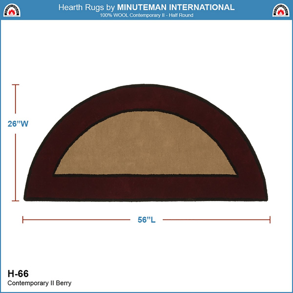 Minuteman H-66 Berry Contemporary II Half Round Rug