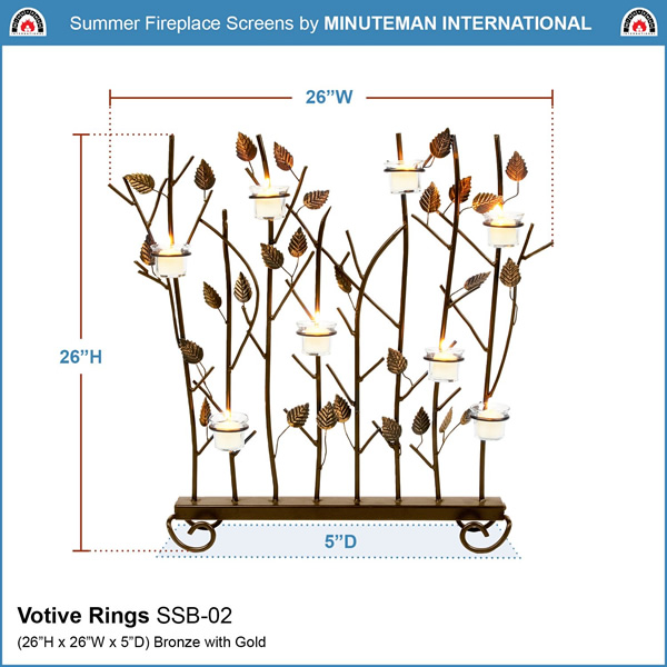 Minuteman SSB-02 Summer Fireplace Screen for Votives