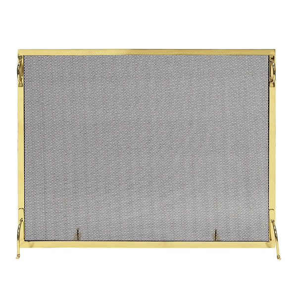 Minuteman SSM-3830BR 38x30 Inch Montreal Polished Brass Fireplace Screen