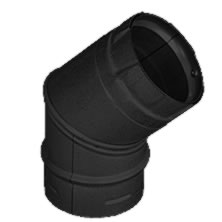 3 Inch Pellet 45 Degree Elbow Black