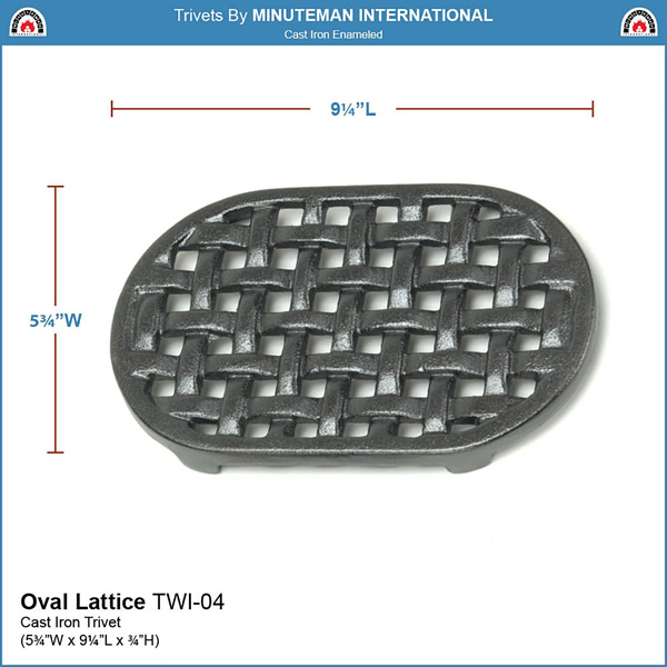 Minuteman TWI-04 Oval Cast Iron Lattice Trivet